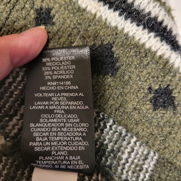 Frye Women's Open Front Cardigan Sweater Size XXL Aztec Southwestern,Green/Black - Picture 5 of 6